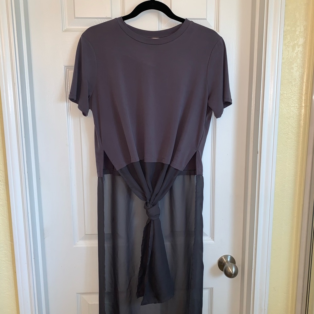 Sheer bottom long shirt